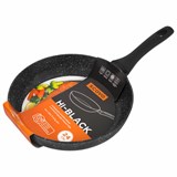 Сковорода 24 см, антипригарное покрытие, soft-touch ручка, SCOVO "Hi-Black", HB-003 700964