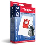 Мешок для пылесоса (пылесборник) синтетический TOPPERR EX10, ELECTROLUX, PHILIPS, AEG, КОМПЛЕКТ 4 шт., 1404 456436