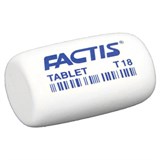 Ластик FACTIS Tablet T 18, 45х28х13 мм, белый, скошенный край, CMFT18 227993