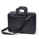 Портфель "Карьера", 36х31х7 см, искусственная кожа, 2 отделения, на молнии, черный 240267
