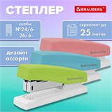 Степлер №24/6, 26/6 BRAUBERG "STYLE", до 25 листов, ассорти, 272748 272748