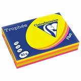 Бумага цветная CLAIREFONTAINE, А4, 80 г/м2, 500 л. (4 цвета x 125 л.), микс неон, Франция, 1705SC 116729