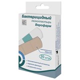 Набор лейкопластырей бактерицидных 20 шт. ВЕРОФАРМ, 1,9х7,2 см, телесные 631309