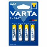 Батарейки алкалиновые "мизинчиковые" КОМПЛЕКТ 4 шт., VARTA ENERGY, ААА (LR03,15А), блистер 457402