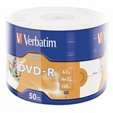 Диски DVD-R VERBATIM DataLife, 4,7 Гб, 16x, Bulk (термоусадка без шпиля), КОМПЛЕКТ 50 шт., 43791 514005