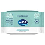Полотенца влажные 60 шт., XXL, AURA "Family", универсальные 117682