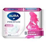 Прокладки женские гигиенические 8 шт., AURA Premium SUPER 701701