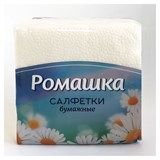 Салфетки бумажные 70 шт., 23х23,5 см, РОМАШКА, белые 117709