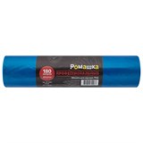 Мешки для мусора 180 л, синие, в рулоне 20 шт., ПВД 30 мкм, 90x110 см, РОМАШКА "ПРОФИ", ВР-0083 701990