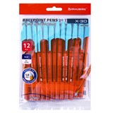 {{productViewItem.photos[photoViewList.activeNavIndex].Alt || productViewItem.photos[photoViewList.activeNavIndex].Description || 'Ручки шариковые BRAUBERG X-30 ORANGE, КОМПЛЕКТ 12 шт., СИНИЕ, пишущий узел 1 мм, линия письма 0,5 мм, 144334'}}