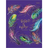 Блокнот А5 167х216 мм, 80 л., твердый, клетка, блок 5 цветов, 3D-фольга, HATBER, 