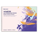 {{photo.Alt || photo.Description || 'Альбом для смешанных техник (акварель/карандаш/пастель) MixMedia, 200 г/м2, А4, 40 л., гребень, BRAUBERG ART PREMIERE, 116962'}}