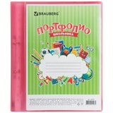 {{photo.Alt || photo.Description || 'Папка для портфолио школьника, 2 кольца, 20 файлов, пластик полупрозрачный, красная, BRAUBERG, 126558'}}