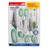 {{photo.Alt || photo.Description || 'Ножницы BRAUBERG &quot;MAXI&quot; КОМПЛЕКТ 4 шт.: 115, 145, 205 мм + сниппер (для ниток), бело-зеленые ручки, 272982'}}