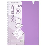 {{photo.Alt || photo.Description || 'Тетрадь обложка пластик, А5 80 л., гребень мягкий, вырубка для ручки, клетка, BRAUBERG, сиреневый, 405379'}}