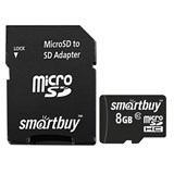 {{photo.Alt || photo.Description || 'Карта памяти micro SDHC, 8 GB, SMARTBUY, 10 Мб/сек. (class 10), с адаптером, SB8GBSDCL10-01'}}