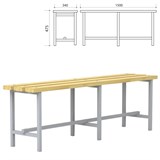 Скамья деревянная на металлокаркасе П-13Д(1500) (1500х340х475 мм) 531006