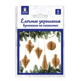 {{photo.Alt || photo.Description || 'Елочные украшения из бумаги, НАБОР 6 шт., цвет крафт, ЗОЛОТАЯ СКАЗКА, 592539'}}