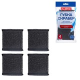 {{photo.Alt || photo.Description || 'Губка-скрабер 11х10х1,5 см, поролон + металлическая оплетка, КОМПЛЕКТ 4 штуки, посуда, уборка, LAIMA, 700059'}}