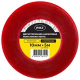 {{photo.Alt || photo.Description || 'Монтажная прозрачная суперпрочная двухсторонняя лента 10 мм х 5 м, акриловая, толщина 1 мм, WBZ (ВБЗ), 700423'}}