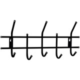 Вешалка настенная Стандарт 2/5, 220х475х95 мм, 5 крючков, металл, черная 601094