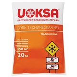 Реагент противогололёдный 20 кг UOKSA соль техническая №3, мешок 607416