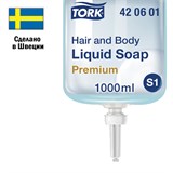 {{photo.Alt || photo.Description || 'Картридж с жидким мылом-гелем для тела и волос одноразовый TORK (Система S1) Premium, 1 л, 421601, 420601'}}