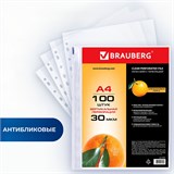 {{photo.Alt || photo.Description || 'Папки-файлы перфорированные, А4, BRAUBERG STANDARD, комплект 100 шт., матовые, 30 мкм, 221991'}}