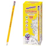 {{photo.Alt || photo.Description || 'Карандаш чернографитный ЮНЛАНДИЯ, 1 шт., "Школьный", НВ, корпус желтый, с резинкой, 181588'}}