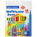 {{photo.Alt || photo.Description || 'Фломастеры 6 неоновых + 6 пастельных, вентилируемый колпачок BRAUBERG PREMIUM, картонная коробка, 152198'}}