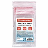 {{photo.Alt || photo.Description || 'Пакеты с замком ZIP LOCK зиплок, комплект 100 шт., 60х80 мм, ПВД, толщина 35 микрон, BRAUBERG, 606207'}}