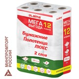 {{photo.Alt || photo.Description || 'Полотенца бумажные 2-слойные, MegaPack (12 рулонов по 15 метров), LAIMA LUXE, 100% целлюлоза'}}
