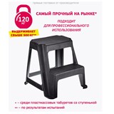 {{photo.Alt || photo.Description || 'Стремянка-табурет, 2 ступени, стационарная, пластиковая, нагрузка 120 кг, вес 2,4 кг, черная, IDEA'}}