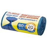 {{photo.Alt || photo.Description || 'Мешки для мусора LAIMA ULTRA 60 л синие, в рулоне 20 шт. прочные, ПВД 21 мкм, 60х70 см, 607687'}}