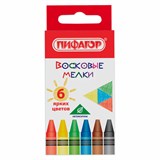 {{photo.Alt || photo.Description || 'Восковые мелки ПИФАГОР "СОЛНЫШКО", НАБОР 6 цветов, 227278'}}