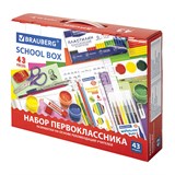 {{photo.Alt || photo.Description || 'Набор школьных принадлежностей в подарочной коробке BRAUBERG ПЕРВОКЛАССНИК 43 предмета, 880949'}}