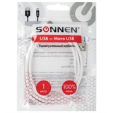 {{photo.Alt || photo.Description || 'Кабель белый USB 2.0-micro USB, 1 м, SONNEN, медь, для передачи данных и зарядки, 513557'}}