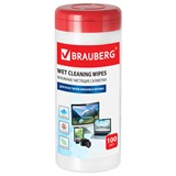{{photo.Alt || photo.Description || 'Салфетки для экранов всех типов и оптики BRAUBERG, туба 100 шт., влажные, 510122'}}