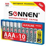 {{photo.Alt || photo.Description || 'Батарейки SONNEN, AAA (LR03), КОМПЛЕКТ 10шт., "Everyday use", АЛКАЛИН, в блистере, 1.5В'}}