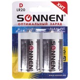 {{photo.Alt || photo.Description || 'Батарейки КОМПЛЕКТ 2 шт, SONNEN Alkaline, D (LR20, 13А), алкалиновые, в блистере, 451091'}}
