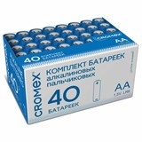 {{photo.Alt || photo.Description || 'Батарейки алкалиновые "пальчиковые" КОМПЛЕКТ 40 шт., CROMEX Alkaline, АА (LR6,15А), в коробке, 45559'}}
