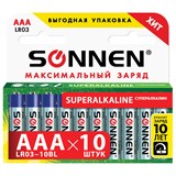 {{photo.Alt || photo.Description || 'Батарейки SONNEN Super Alkaline, AAA (LR03, 24А), алкалиновые, 10 шт., в коробке, 454232'}}