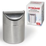 {{photo.Alt || photo.Description || 'Урна настольная 1,2 литра для мусора с качающейся крышкой, d 12х16,5 см, нержавеющая сталь, LAIMA, 601618'}}