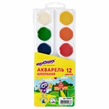 {{photo.Alt || photo.Description || 'Краски акварельные ЮНЛАНДИЯ "ШКОЛЬНЫЕ" 12 цветов, медовые, круглые кюветы, 192551'}}