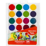 {{photo.Alt || photo.Description || 'Краски акварельные BRAUBERG "МАГИЯ ЦВЕТА NEW", медовые, 24 цвета, круглые кюветы, пластиковый пенал, 192365'}}