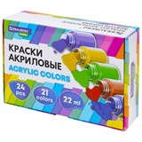 {{photo.Alt || photo.Description || 'Краски акриловые художественные 24 шт., 21 цвет в банках по 22 мл, BRAUBERG HOBBY, 192412'}}
