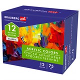{{photo.Alt || photo.Description || 'Краски акриловые художественные глянцевые 12 цветов в тубах по 75 мл, BRAUBERG ART CLASSIC, 192426'}}