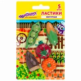 {{photo.Alt || photo.Description || 'Набор ластиков фигурных ЮНЛАНДИЯ "Огород", 5 шт., ассорти, 229595'}}