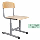 Стул ученический регулируемый "Бюджет", 340х430х585-665 мм, рост 2-4, серый каркас 531370