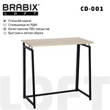 {{photo.Alt || photo.Description || 'Стол на металлокаркасе BRABIX "LOFT CD-001", 800х440х740 мм, складной, цвет дуб натуральный, 641211'}}